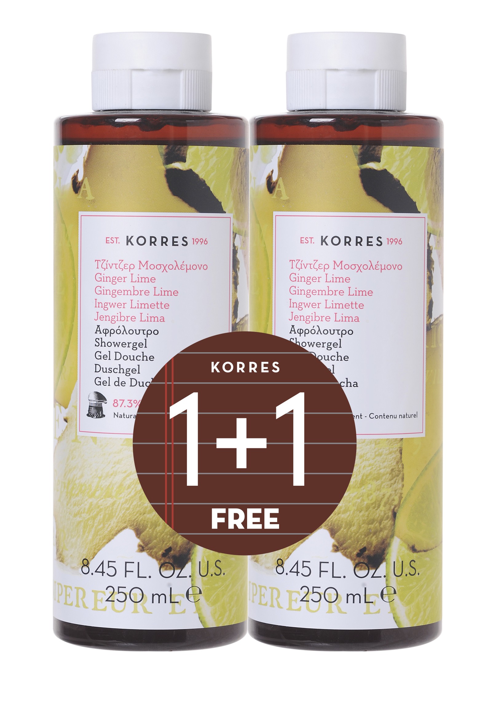 Korres Αφρόλουτρο Τζίντζερ Μοσχολέμονο 1+1 δώρο